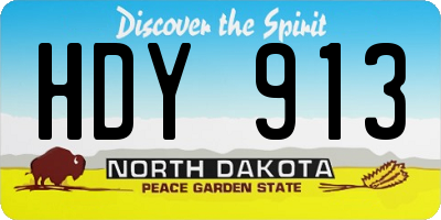 ND license plate HDY913