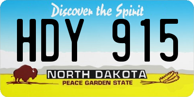 ND license plate HDY915