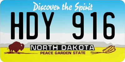 ND license plate HDY916