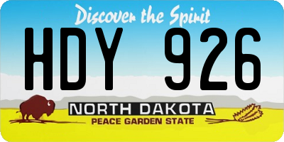 ND license plate HDY926