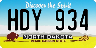 ND license plate HDY934