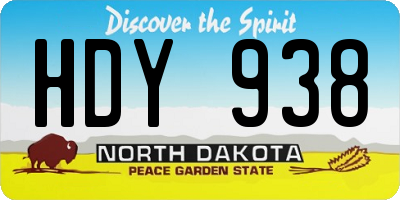 ND license plate HDY938