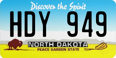 ND license plate HDY949