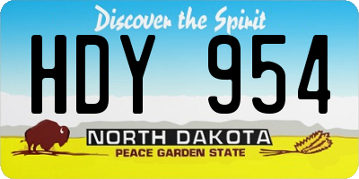 ND license plate HDY954