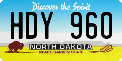 ND license plate HDY960