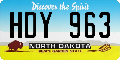 ND license plate HDY963