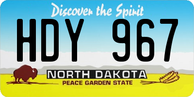 ND license plate HDY967