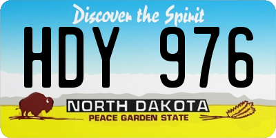 ND license plate HDY976