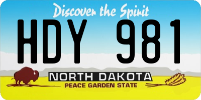 ND license plate HDY981