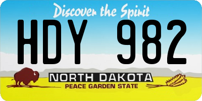 ND license plate HDY982