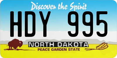 ND license plate HDY995