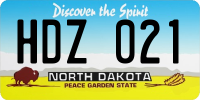 ND license plate HDZ021