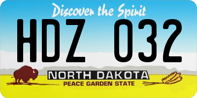 ND license plate HDZ032