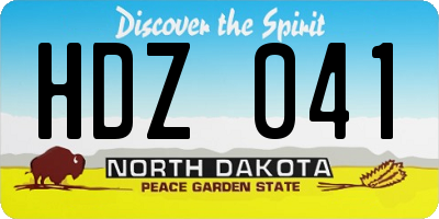 ND license plate HDZ041