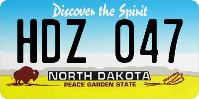 ND license plate HDZ047
