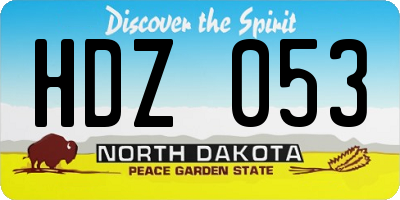 ND license plate HDZ053