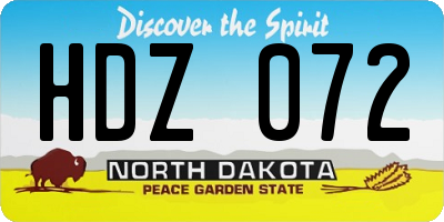 ND license plate HDZ072
