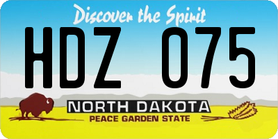 ND license plate HDZ075