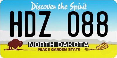 ND license plate HDZ088