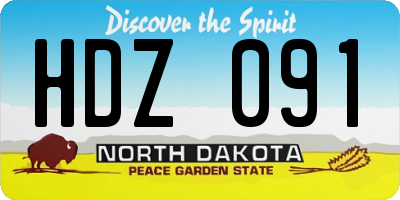 ND license plate HDZ091