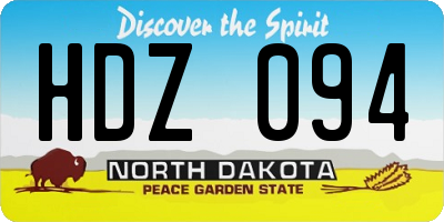 ND license plate HDZ094