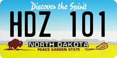 ND license plate HDZ101