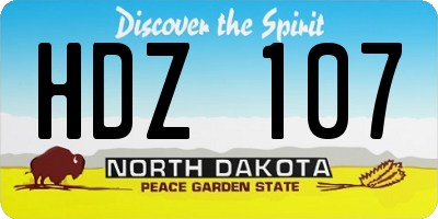 ND license plate HDZ107