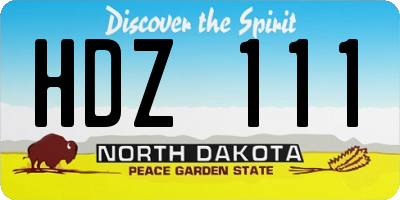 ND license plate HDZ111
