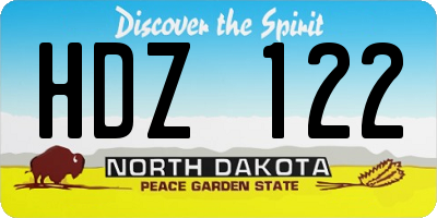 ND license plate HDZ122