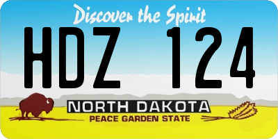 ND license plate HDZ124