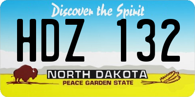ND license plate HDZ132
