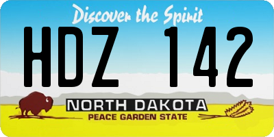 ND license plate HDZ142