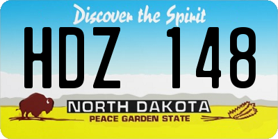 ND license plate HDZ148