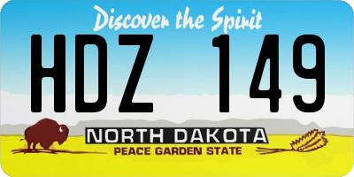 ND license plate HDZ149