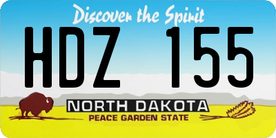 ND license plate HDZ155