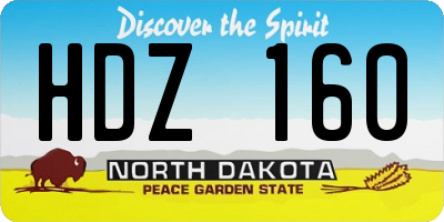 ND license plate HDZ160