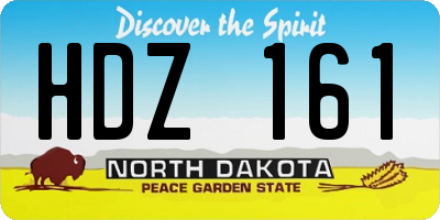 ND license plate HDZ161