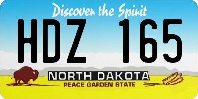 ND license plate HDZ165