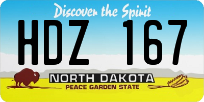 ND license plate HDZ167