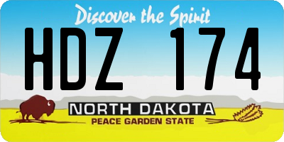 ND license plate HDZ174