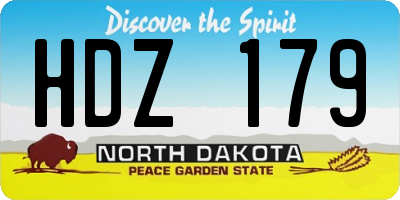 ND license plate HDZ179