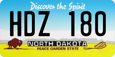ND license plate HDZ180