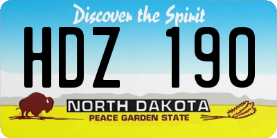 ND license plate HDZ190