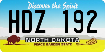 ND license plate HDZ192