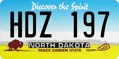 ND license plate HDZ197