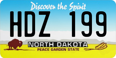 ND license plate HDZ199