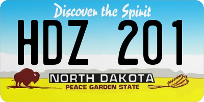 ND license plate HDZ201