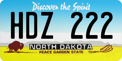 ND license plate HDZ222