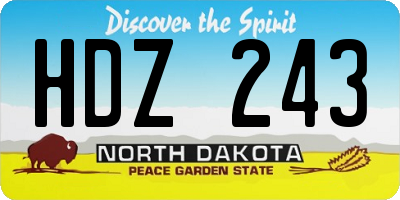 ND license plate HDZ243