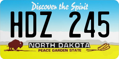 ND license plate HDZ245